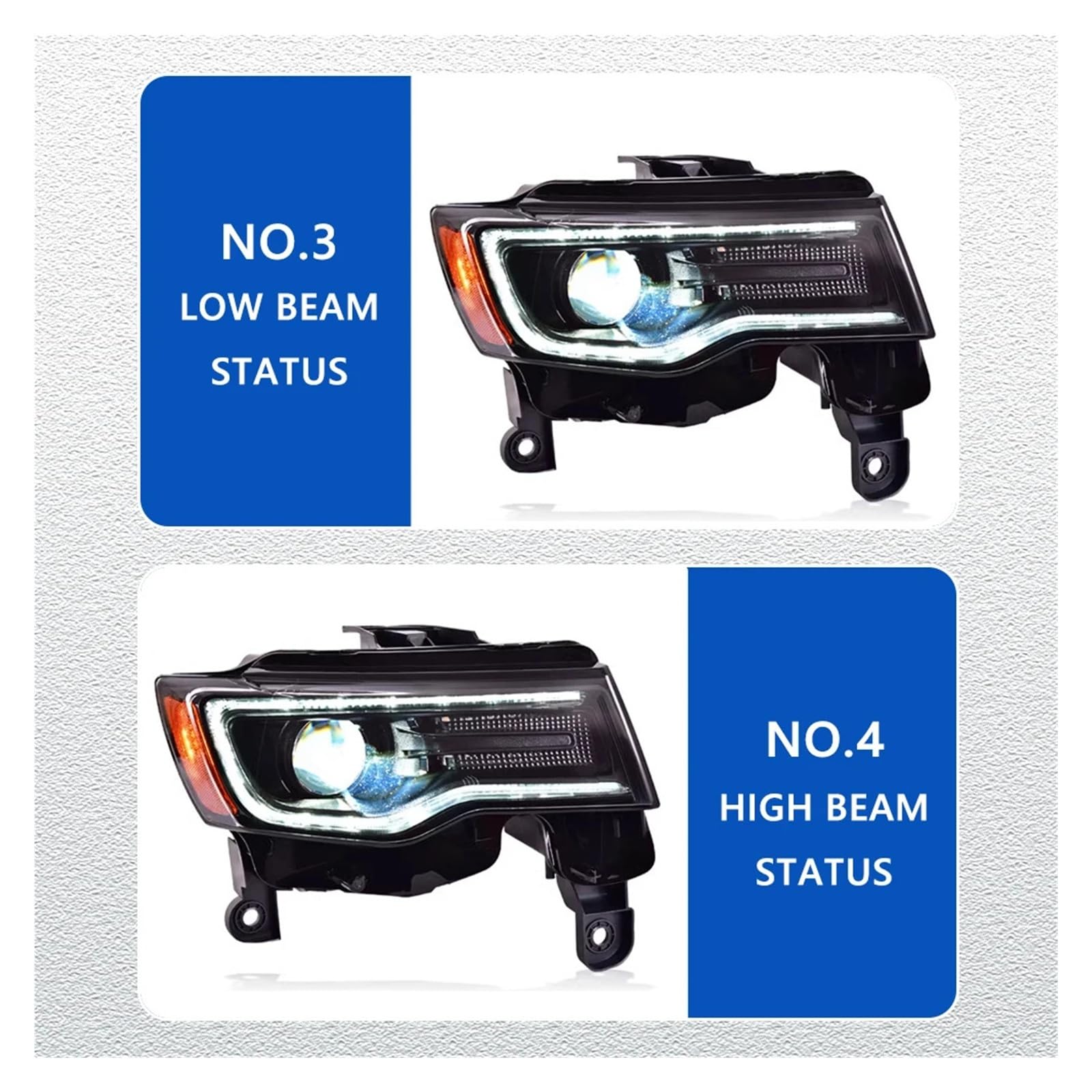 Pasuje do Jeep Grand Cherokee 14-22 Led DRL reflektor samochodowy montaż sygnału akcesoria samochodowe zmodyfikowana lampa reflektory LED(Style A one pair)