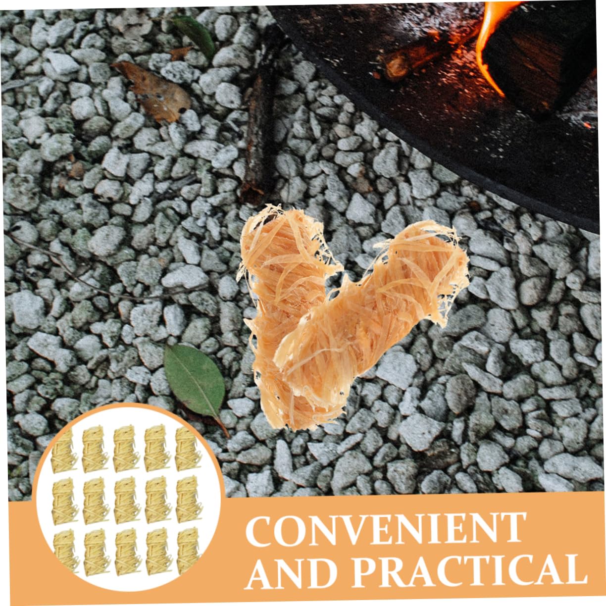 HANABASS Wooden Fire Lighters 32pcs Set Natural Fire Starter for Campfires Portable Windproof