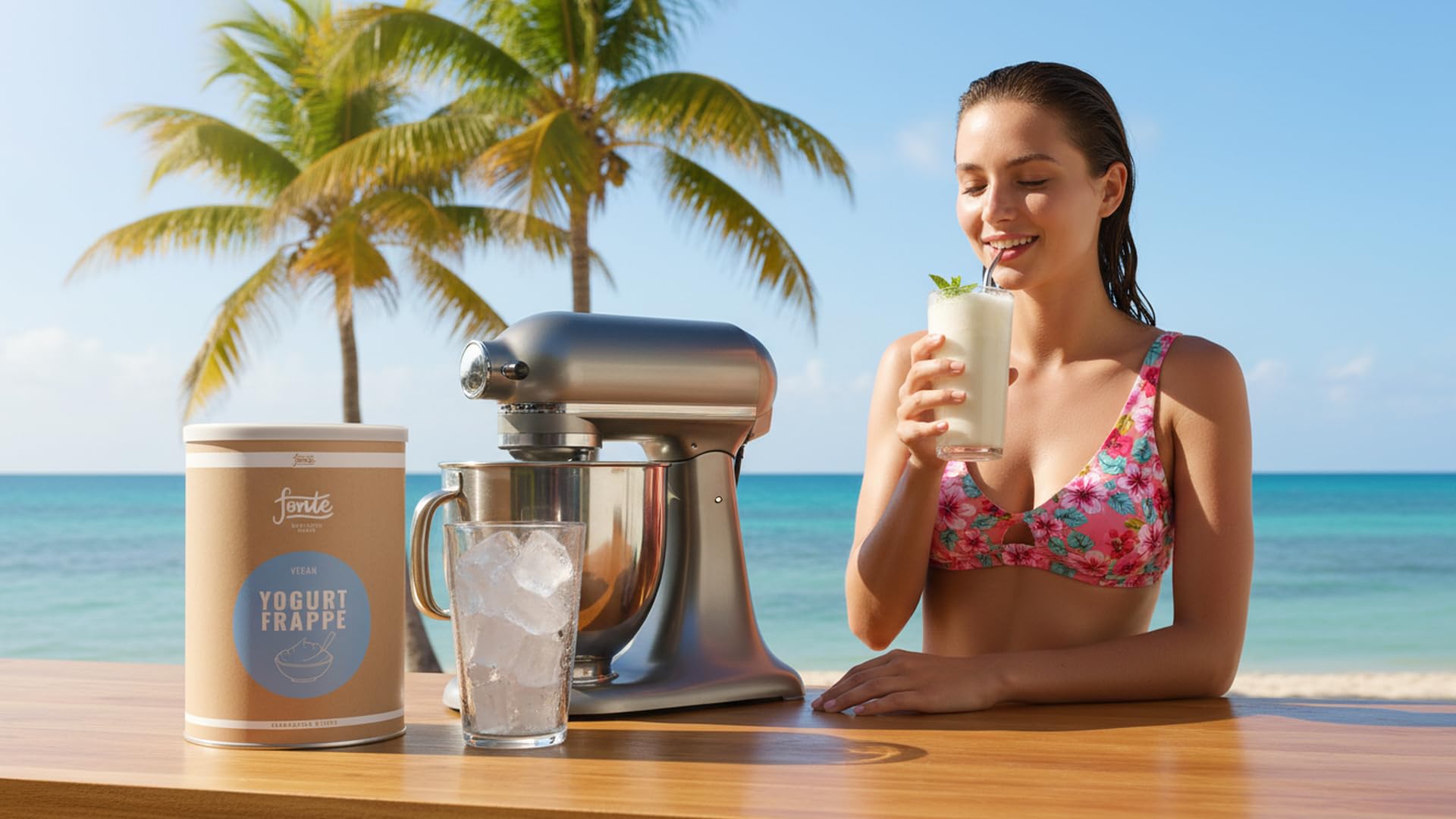 Veganes Joghurt Frappé Pulver, Handgefertigte Mischung, Erfrischendes Getränk