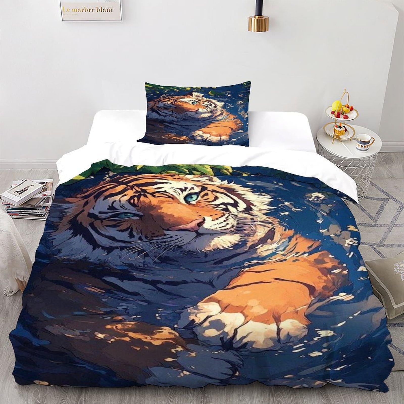 Housse de couette tigre imprimé 3D pour créer un cocon jungle sauvage