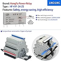 Vista 6 de Relé electromagnético 5VDC SPDT 6Amp, relés de alimentación con indicador LED, base de enchufe, riel DIN, ultra delgado de 6.2mm, certificación UL