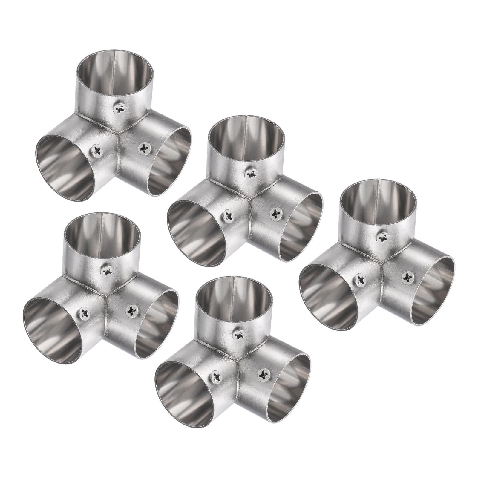 QUARKZMAN 5Pcs Morsetti Per Rotaia Terminale -/4 "Acciaio Inossidabile 90 Gradi Angolo Retto Connettore Strutturale Per Tubi Morsetto A 3 Vie Per Recinzione A Catena Adatto Per Tubi OD