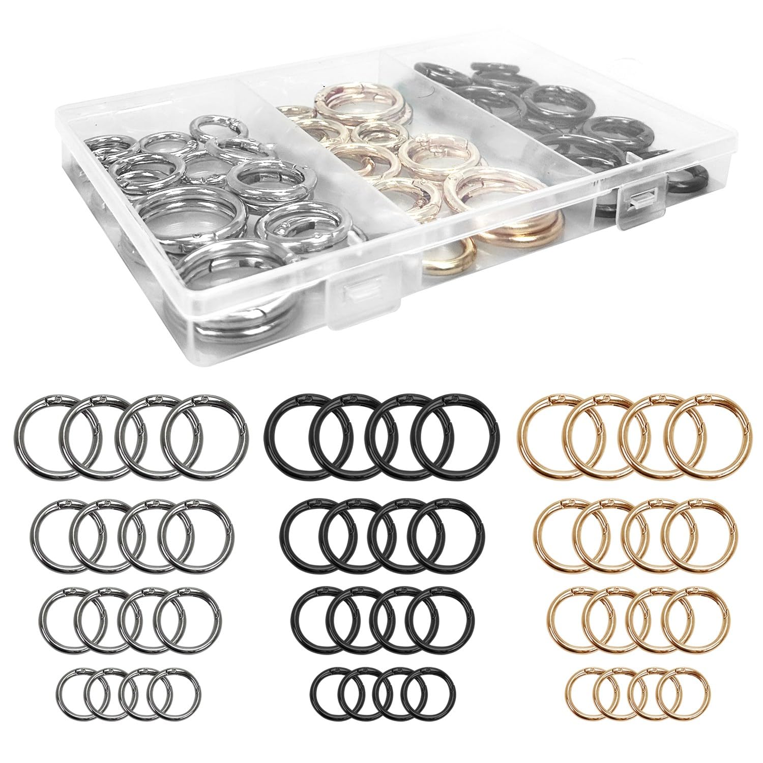 Lot De 48 Mousquetons Ronds En Alliage De Zinc - Avec Ouverture à