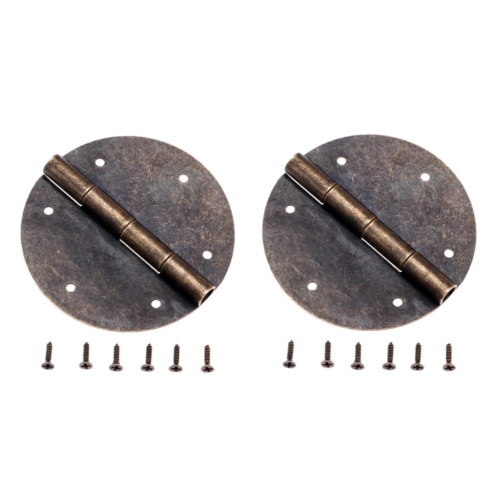 Kdhcvkz One Color 2Pcs Antique Bronze Door Cabinet Hinges With Screws 60Mm
