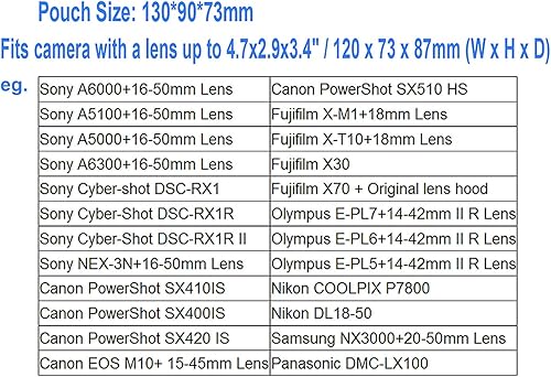 Vista 29 de Fotasy JJC - Funda de neopreno ultraligera resistente al agua, color gris, compatible con Sony a6600 a6500 a6400 a6300 a6100 a6000 a5100 + lente