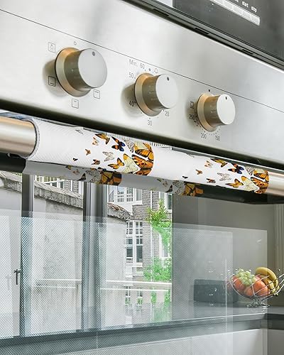 Miniatura 5 de Juego de 2 fundas para manijas de puerta de refrigerador con mosca marrón para lavavajillas, microondas, horno, nevera, estufa, electrodomésticos,