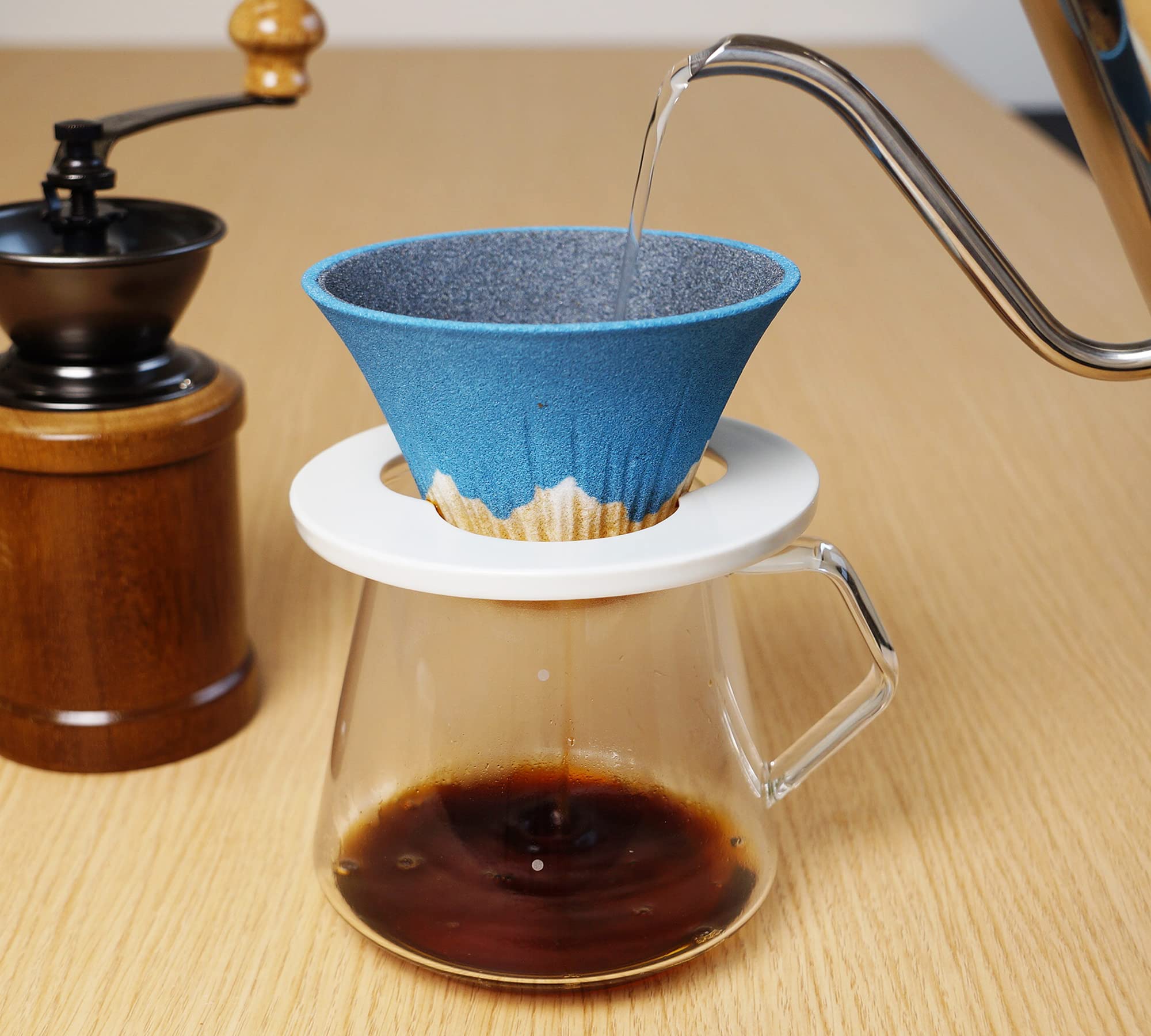 Mt. Fuji Keramik-Kaffeefilter, hergestellt in Japan, wiederverwendbar, blau