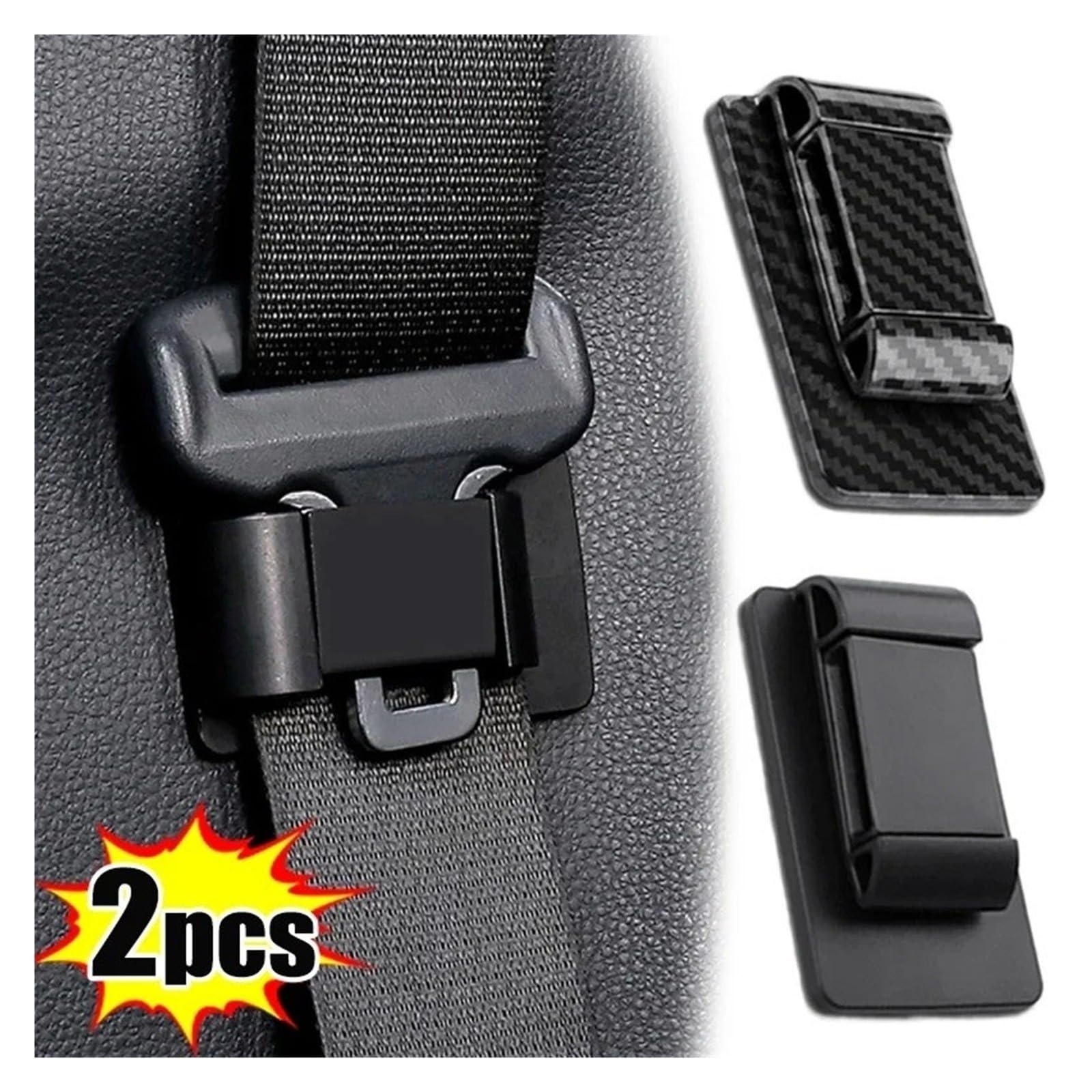 Car for Seat Belt Limiter Fixed Buckle Stopper Clip Non-Slip Adjusting Device(włókno węglowe - 1 szt.)