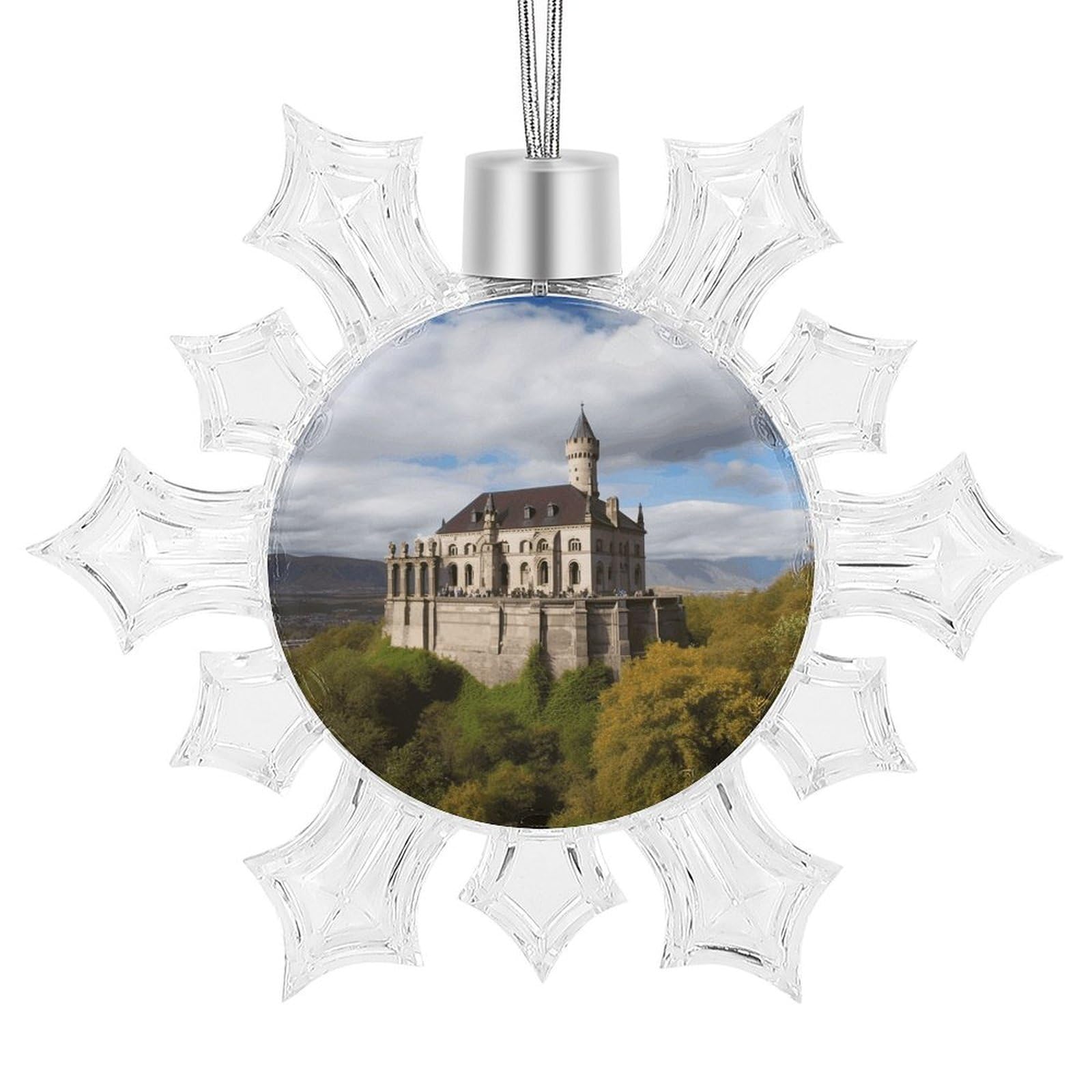 Historical Monuments of Armenia Snowflake Ornaments Cute Snowflake Pendant Exquisite Christmas Tree Ornaments for Christmas Weddings New Year Birthday Holiday Celebration