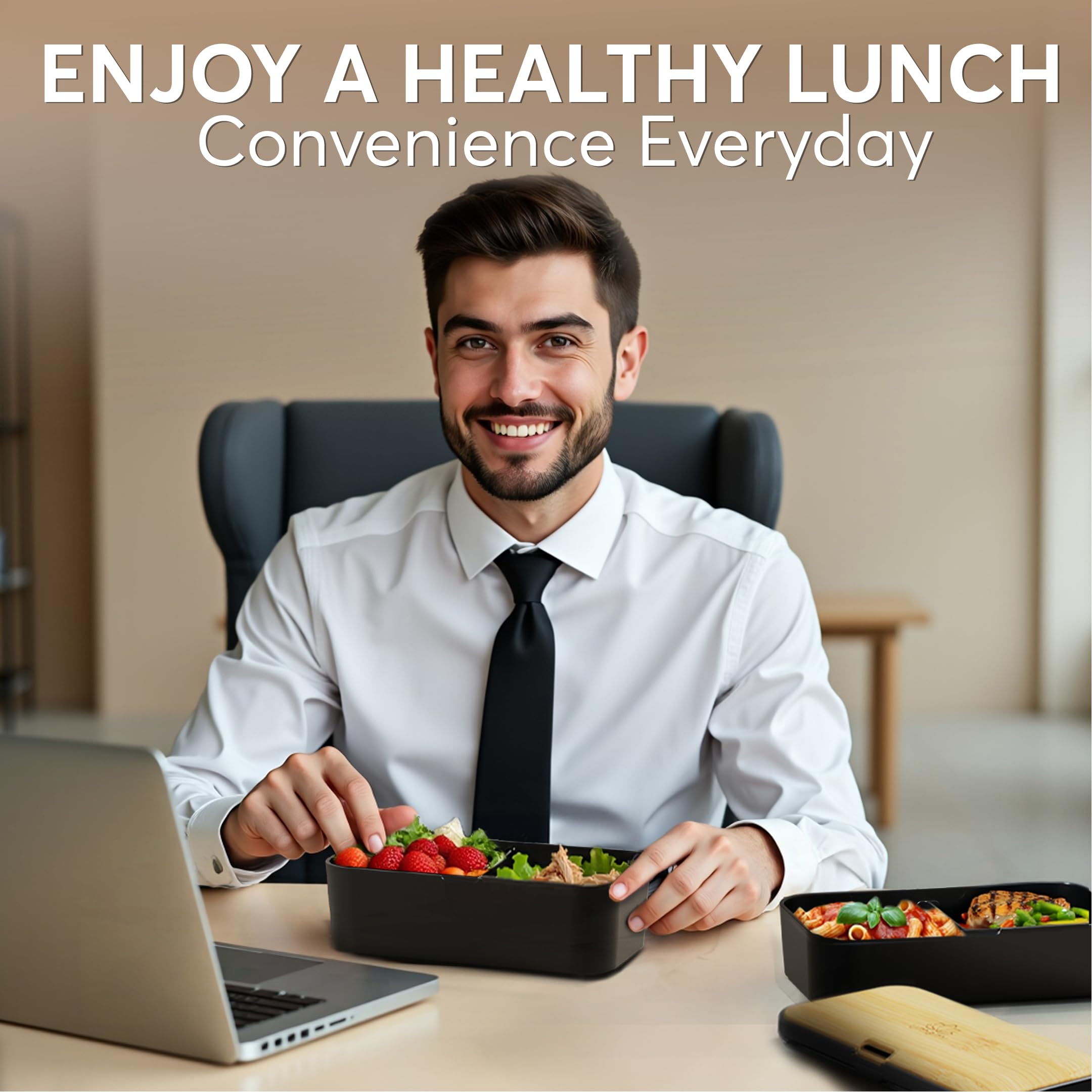 UMAMI Bento Box dla dorosłych 1,2L z sztućcami, All-in-One Kontener na lunch do przygotowywania posiłków dla mężczyzn/kobiet, urocza szczelna skrzynka bento, organizator lunchu, wspaniały prezent na Dzień Matki.