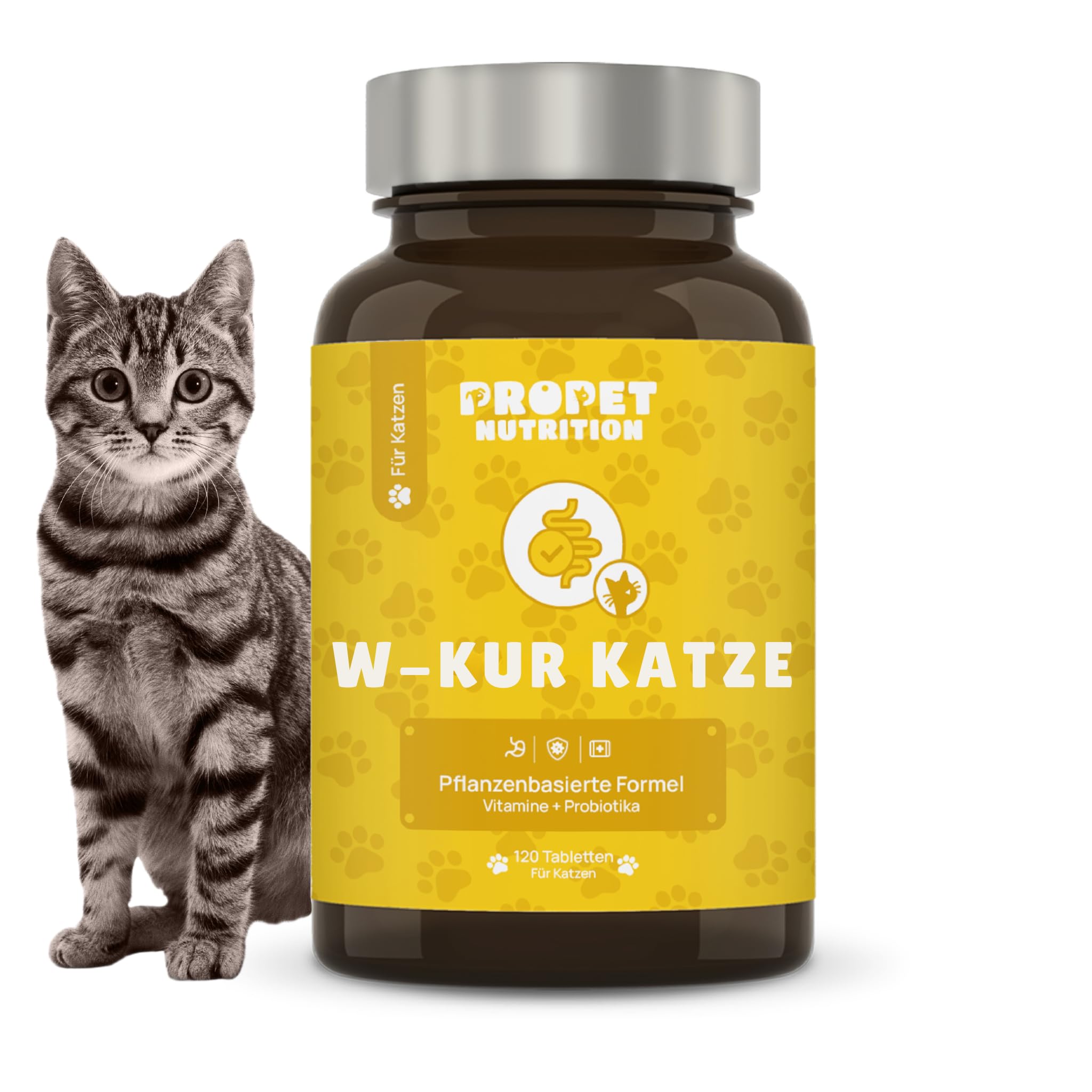 W-Kur Katze. Kräuter-Komplex für Katzen. 120 Tabletten. Natürliche Rezeptur mit Probiotika & B-Vitaminen. Ergänzungsnahrung zur täglichen Unterstützung
