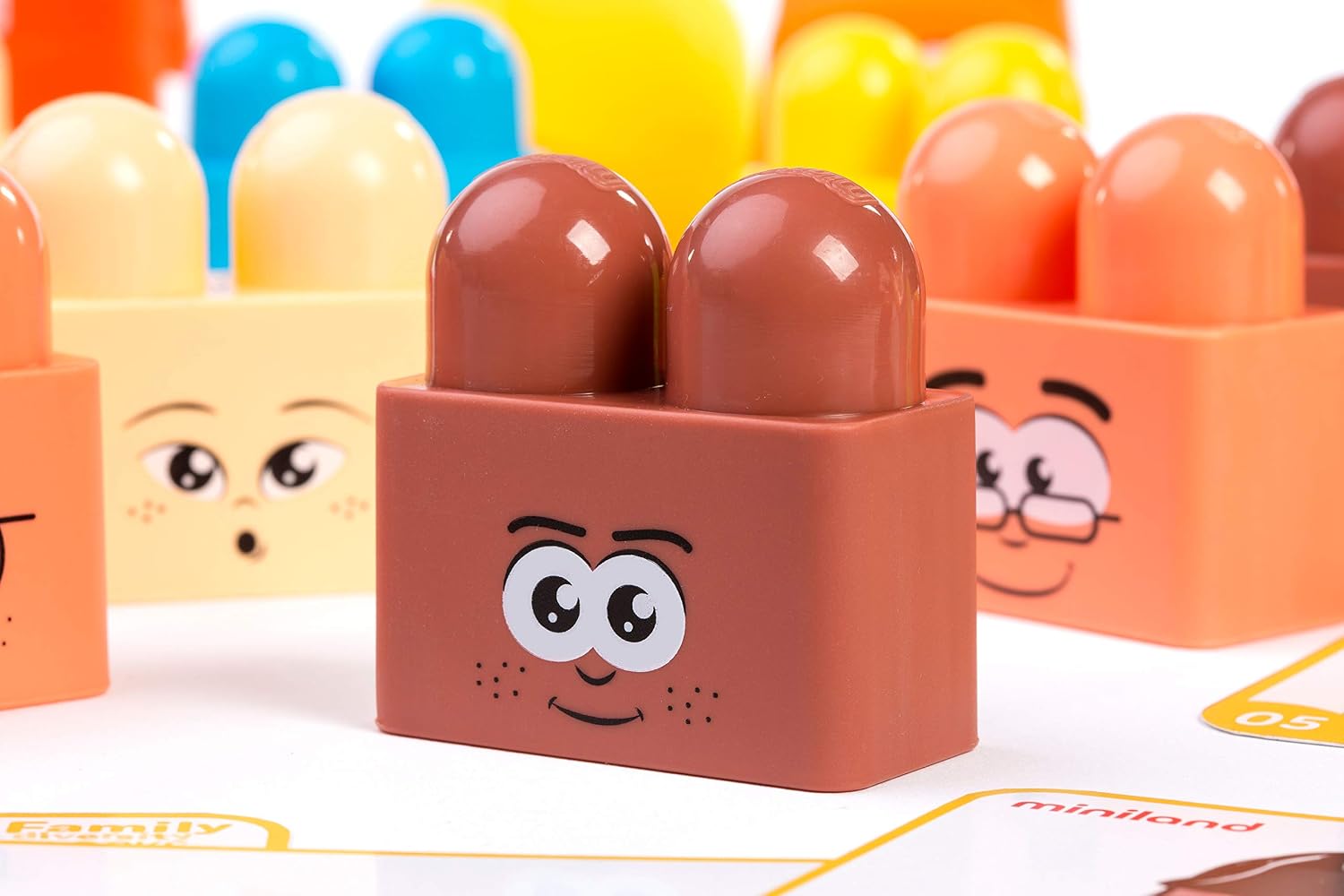 Miniland Family Diversity Blocks Game for Children from 3 to 6 Years. 33 Pieces, 12 Activity Sheets and 1 brochure. Compatible with Emotiblocks and Job Blocks. Made in Spain