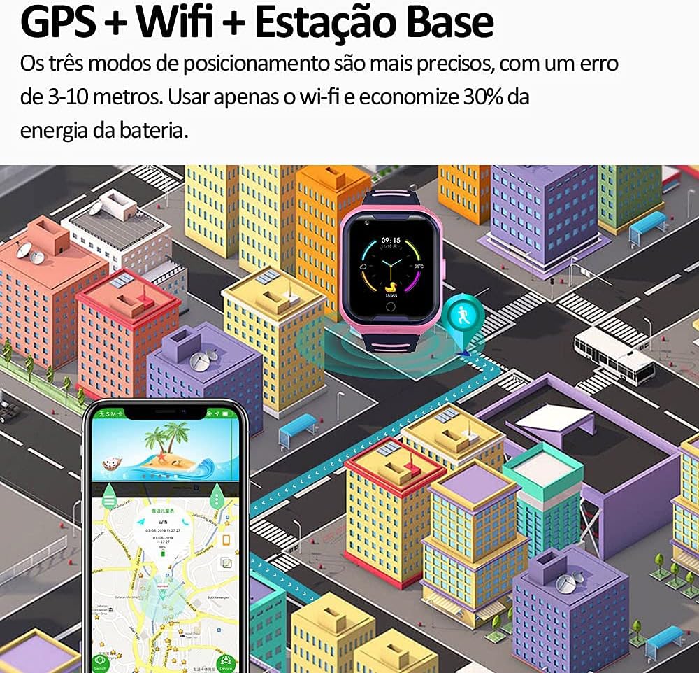 Relógio SmartWatch Infantil com Vídeo Chamada Ligação GPS de Rastreamento 36pro com Câmera Embutida Original da Lefal Cold(ROSA)
