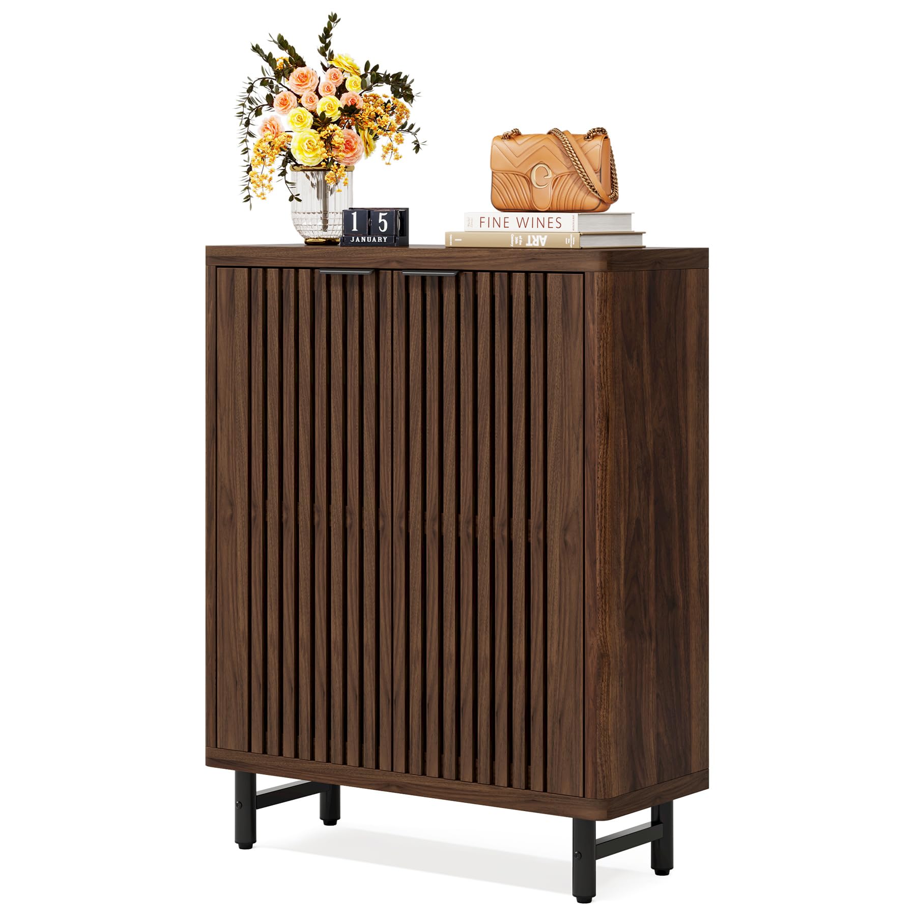 Amazon｜Tribesigns 下駄箱 シューズボックス 幅85㎝ ダークブラウン