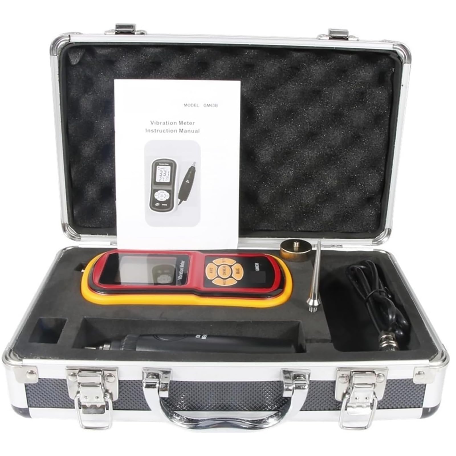 Tester di vibrazione digitale, tester di vibrazione portatile con visualizzazione visiva e registrazione dei dati, monitor di precisione per l'industria aeronautica automobilistica dell'acciaio