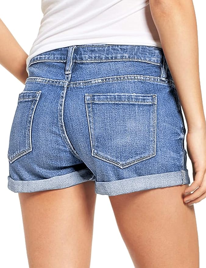 luvamia Women's Ripped Denim Jean Shorts 75% Cotton, 24% Polyester, 1% Spandex