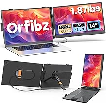 Laptop Screen Extender 1.87lbs Ultra-Portable &amp; Ultra Slim, 14.2" FHD 1080P Dual Portable Monitor for 14"-17.3" Laptop, Plug &amp; Play Travel Monitor Extender Compatible with Wins/Mac/Chrome/Android