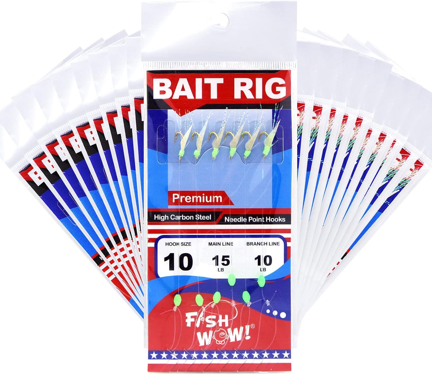 Size 10 Fishing Premium bait Rigs Lure - 20 packs