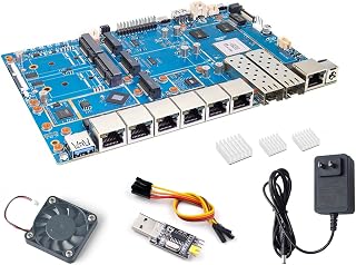 Banana Pi BPI-R4 Pro 8X/4E WiFi 7 Wireless Dual-Band WiFi Router Board OpenWRT, MediaTek MT7988A (Filogic 880) 30K DMIPS SoC - 2X 10GbE SFP&RJ45, 4X 2.5GbE LAN for NAS Smart Home Gateway (Bundle1, 8X)