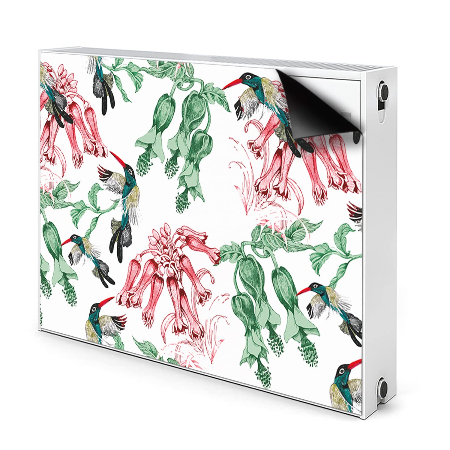 Cache aération magnétique vert pour radiateur salon ambiance nature