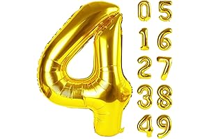 Giant Gold Number 4 Birthday Balloon for Persona 4 Golden Fans