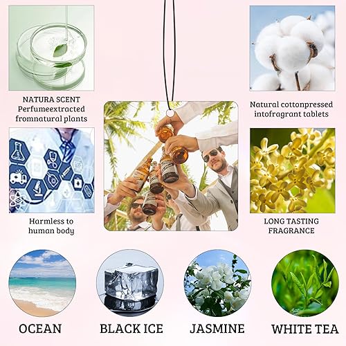 Miniatura 5 de Ambientador personalizado para automóvil, 10, 20, 50, 100 unidades, personalizados, de doble cara, con logotipo de texto fotográfico. Regalos de