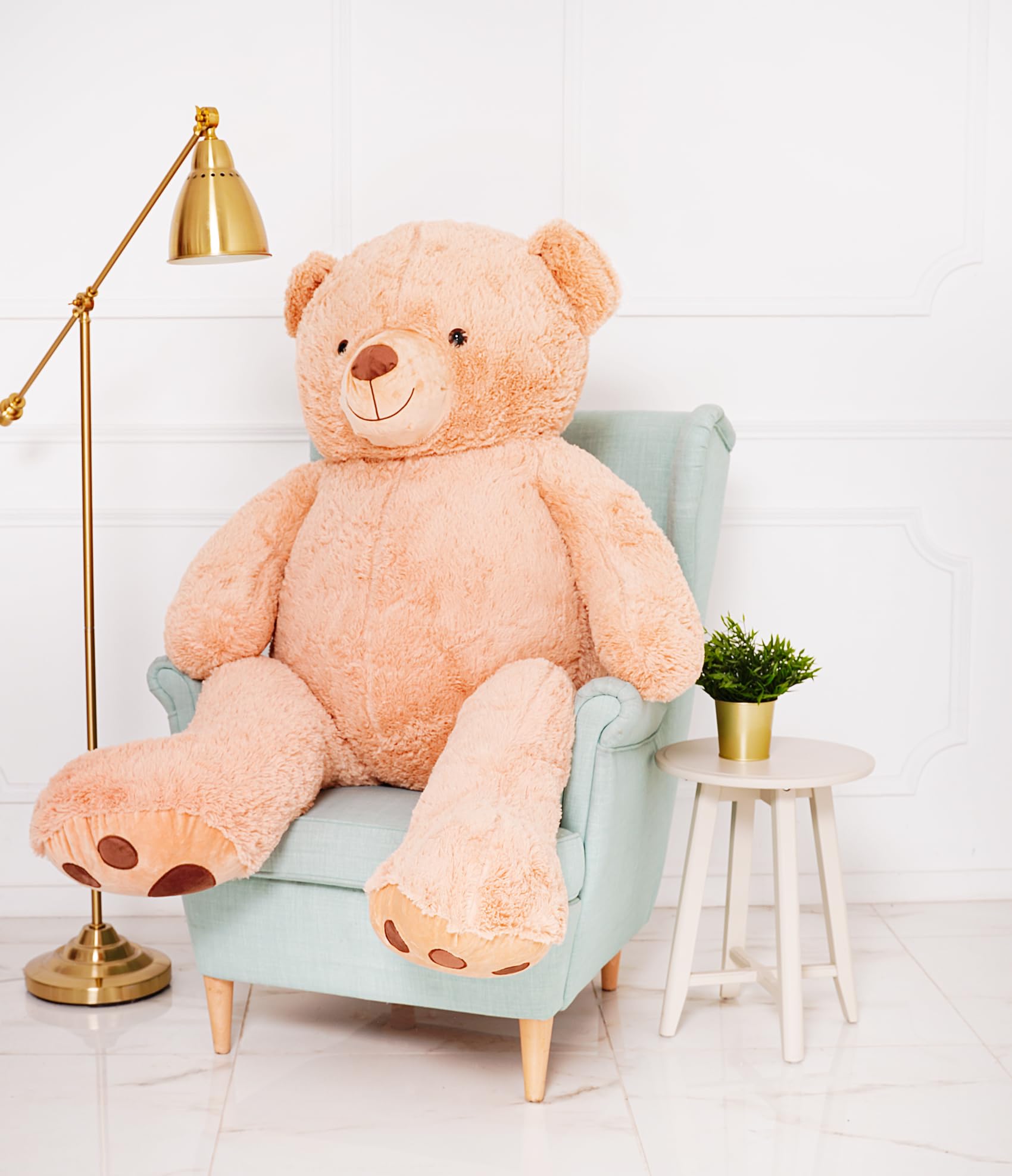 Gustaw Teddybär Groß XXL Adam Beige - Plüschbär, Kuschelbär XXL Plüschtier, Spielgefährte und Deko in einem - Stofftier, Plüschtier Kuscheltier Giant Teddy Bear (160cm)