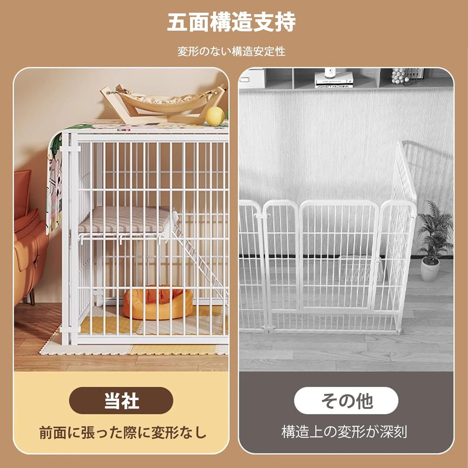 ペットサークル ドア付き スチール製 接続式 6枚 犬ゲージ 【公式通販】