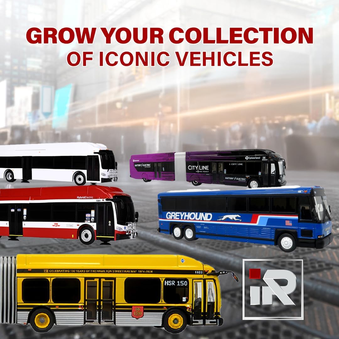 Iconic Replicas NFI Xcelsior XE60 5-Door Articulated Transit Bus: Spokane Transit City Line 1:87 (HO) Diecast Model Bus