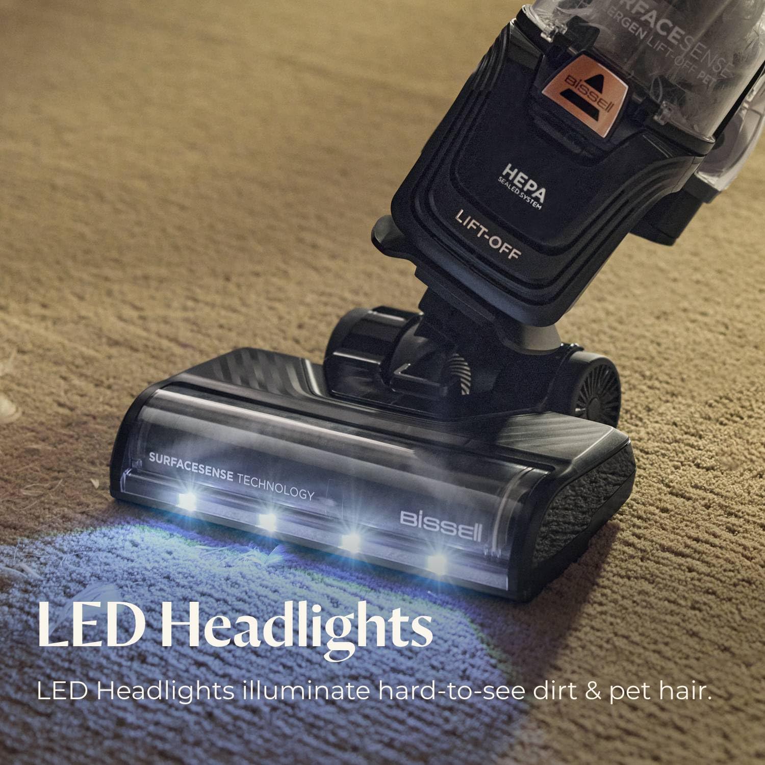 BISSELL SurfaceSense Allergen Lift-Off Pet Upright Vacuum, with