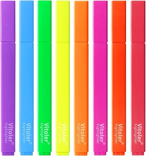 Miniatura 26 de Vitoler Paquete de 10 Resaltadores Estéticos con Punta Biselada Suave Resaltadores Pastel para Biblia Color Arcoíris Bonito Sin Traspaso Resaltador