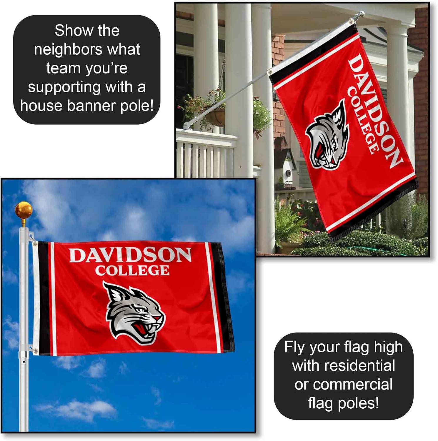 College Flags & Banners Co. Davidson Wildcats 3x5 Foot Flag
