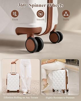 British Traveller Cabin Suitcase, Lightweight Hard Shell Carry On Luggage