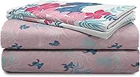 Vista 7 de Jay Franco Kids Sheet Set with Fitted, Flat Sheets & Pillow Cover - Ultra-Soft Bedding with Pillowcase for Room Decor, Pink - Lilo & Stitch, 4 Piece