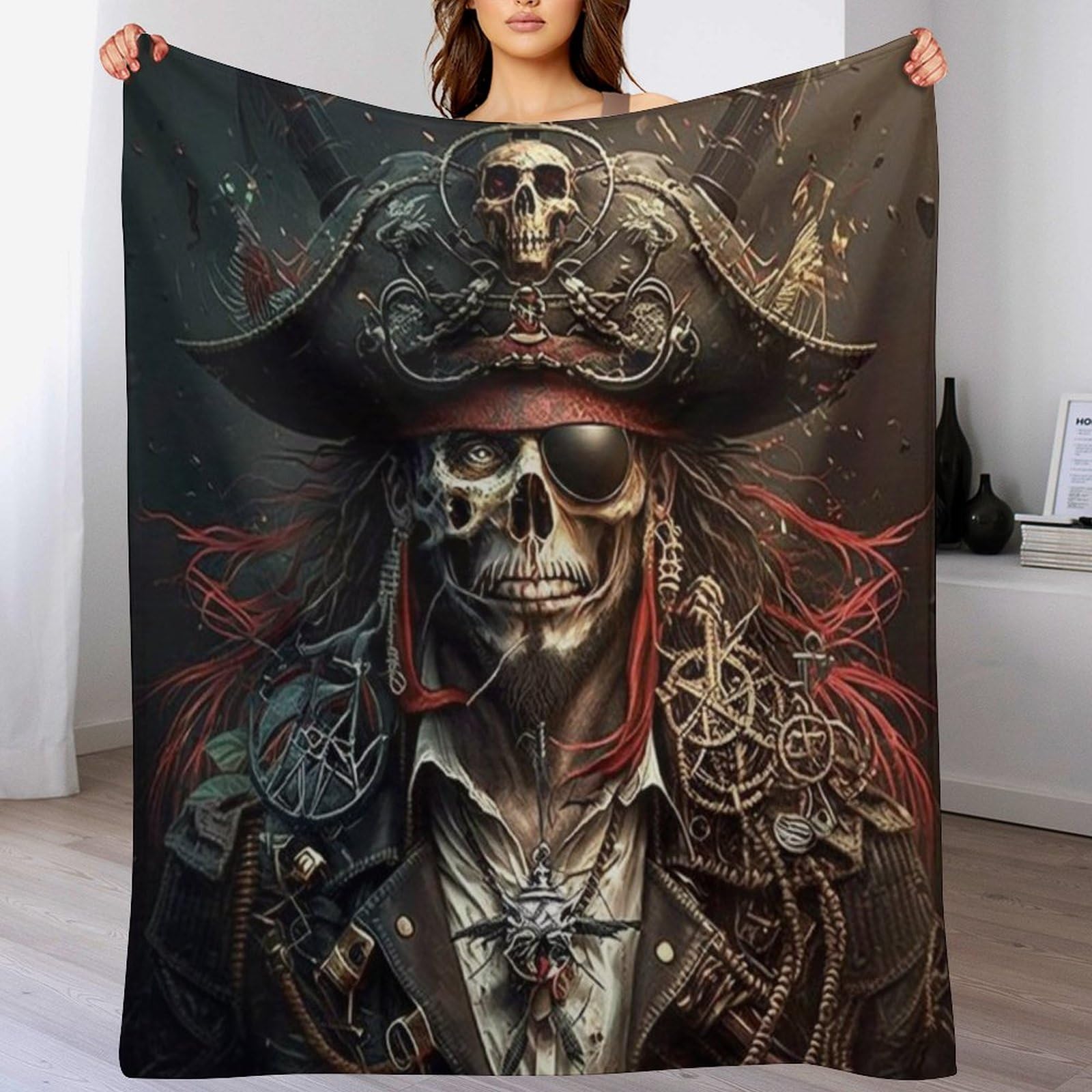Manta de franela pirata de 180x200 cm suave para salón cuatro estaciones