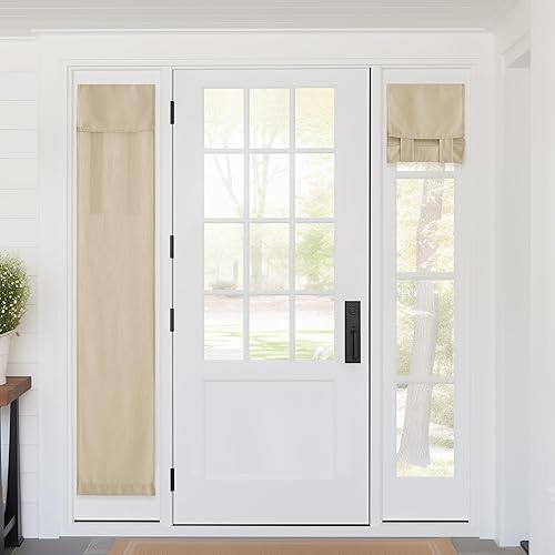 Miniatura 154 de RYB HOME Cortinas de privacidad para puerta francesa, rica textura de lino, cortinas para oscurecer la habitación, cortinas y cortinas