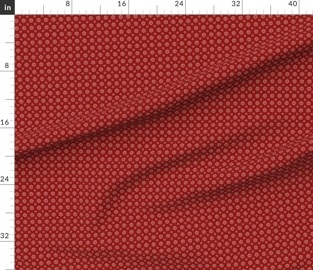 Spoonflower Fabric - Burgundy Dice Gaming Dragons Red Printed on Petal Signature Cotton Fabric by The Yard - Sewing Quilting Apparel Crafts Decor