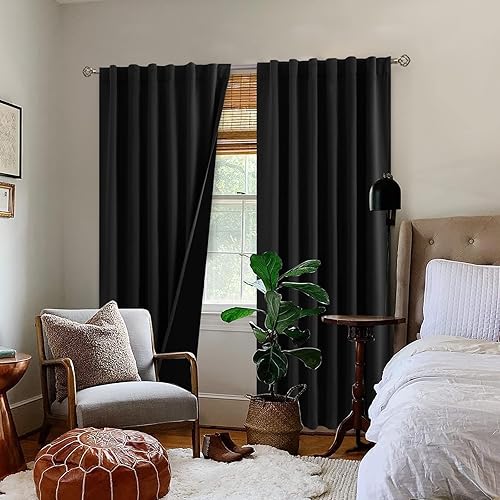 Miniatura 9 de BGment Cortinas opacas completas con forro de aislamiento térmico, 95 pulgadas de largo, bolsillo para barra y pestaña trasera, cortina de ventana