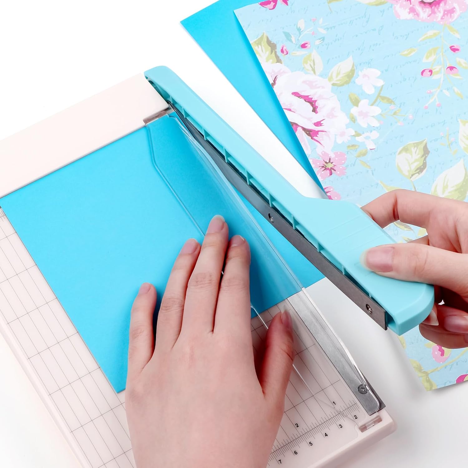 Briartw Professional 9" Guillotine Paper Trimmer & Craft Cutter - Precision Blade for Paper,Photos,Cardstock,Fabric,Leather with Self-Sharpening Blade, Inch/Cm Grid, Portable Paper Cutter for Crafting