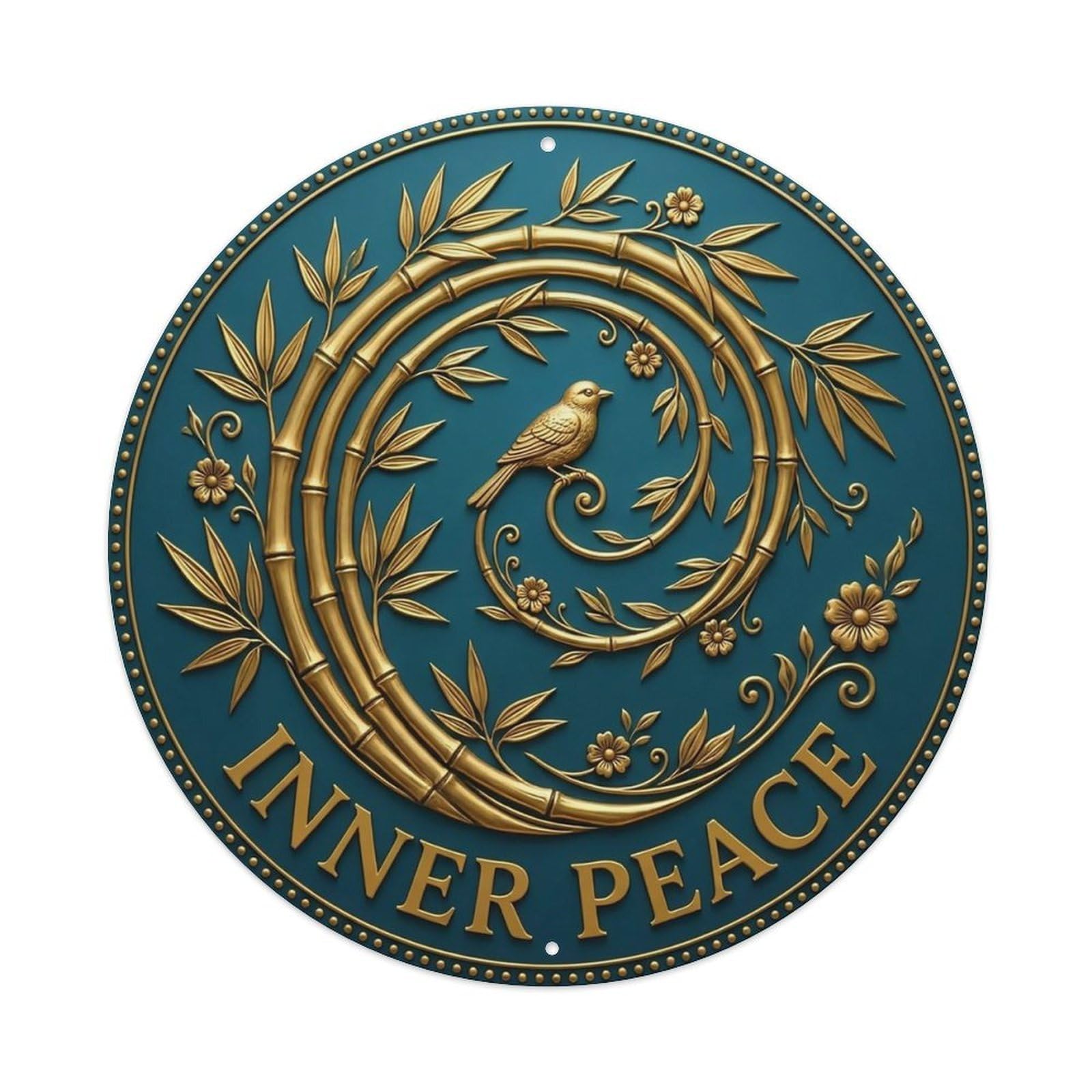 Vintage Inner Peace Flower Zen Yoga Metal Tin Sign