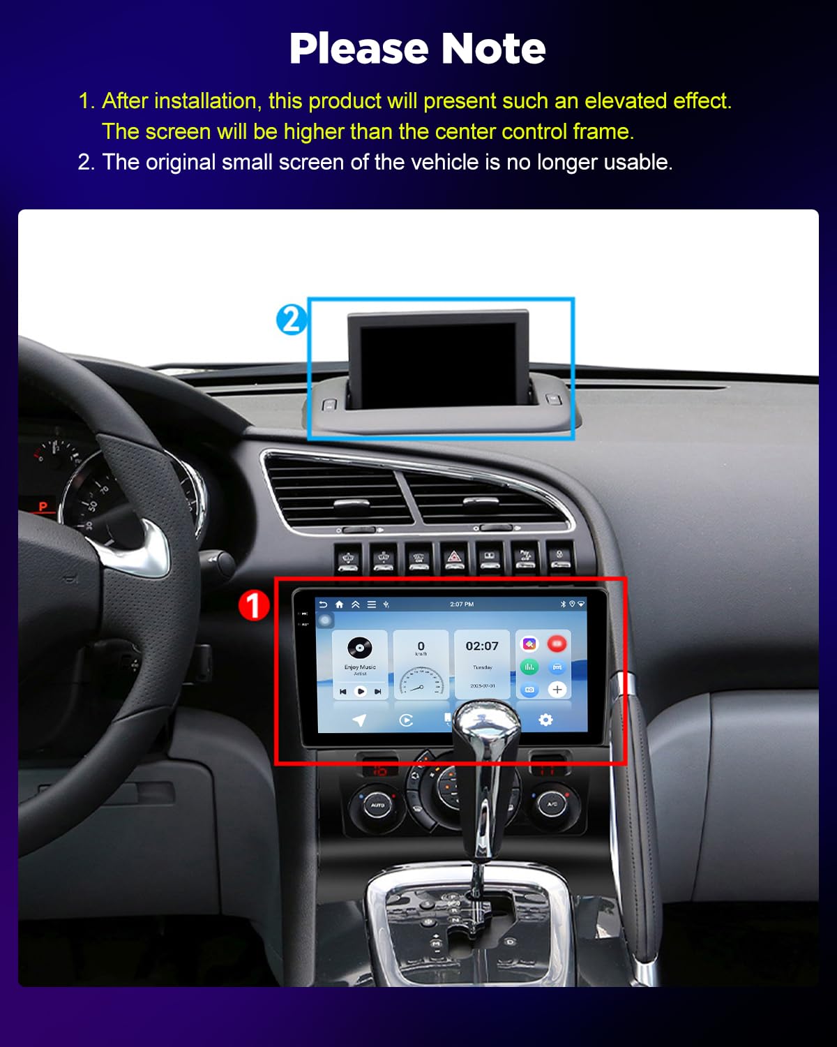 NHOPEEW Autoradio 4+64G Android pour Peugeot 3008 2009-2015 avec Carplay sans Fil et Android Auto - Écran incell 9 Pouces Prise en Charge WiFi GPS Commandes au Volant + Caméra de recul, Canbus