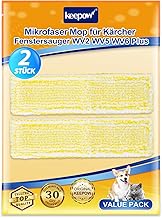 KEEPOW Mikrofaser Wischbezug für Kärcher Fenstersauger Zubehör WV2 WV5 WV6 Plus, Ersatzteile für Kärcher Fensterreiniger Tücher Wischmopppad, Gelb Indoor 2.633-130.0,2 Stück