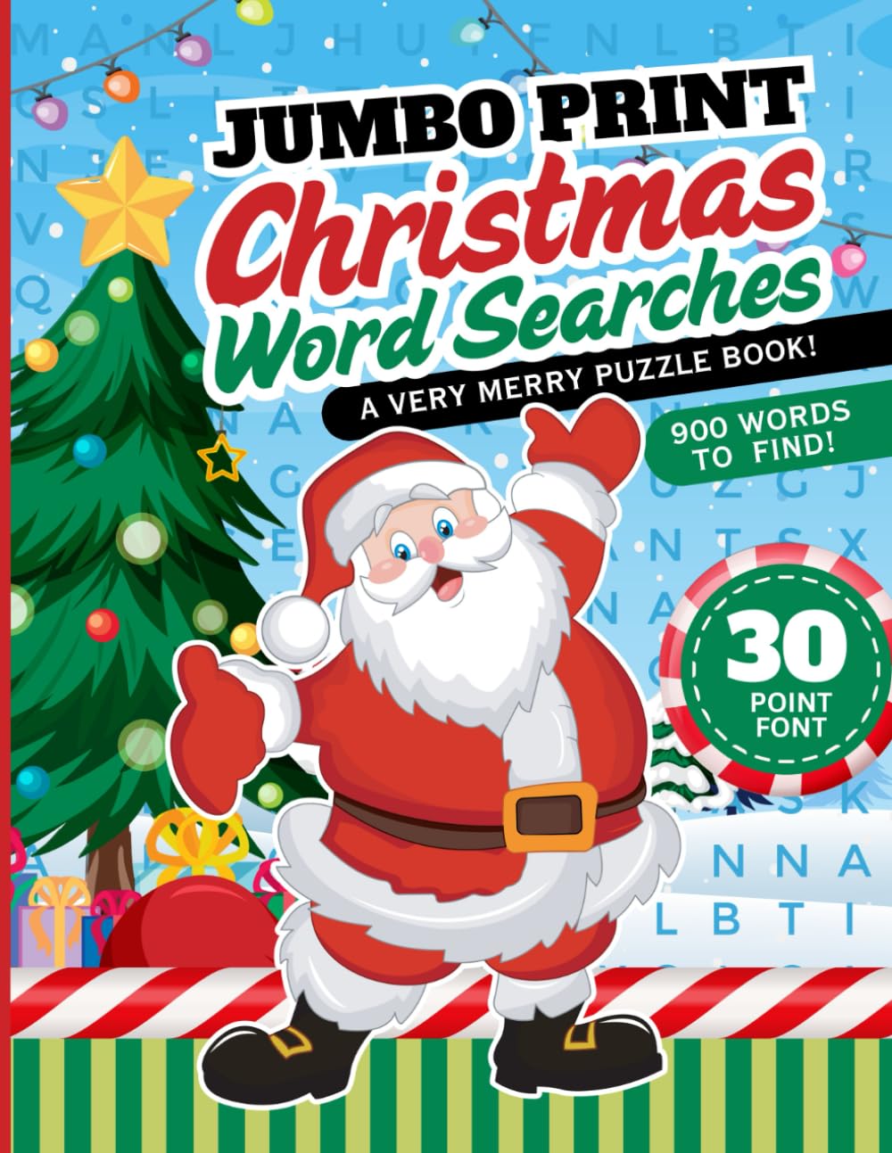 Jumbo Print Christmas Word Searches: 30 Font / Extra Large Text / Big Easy To Read Letters / 50 Themed Puzzles / 900 Items You Can Search For / ... - Senior Citizen (Jumbo Font Word Searches)