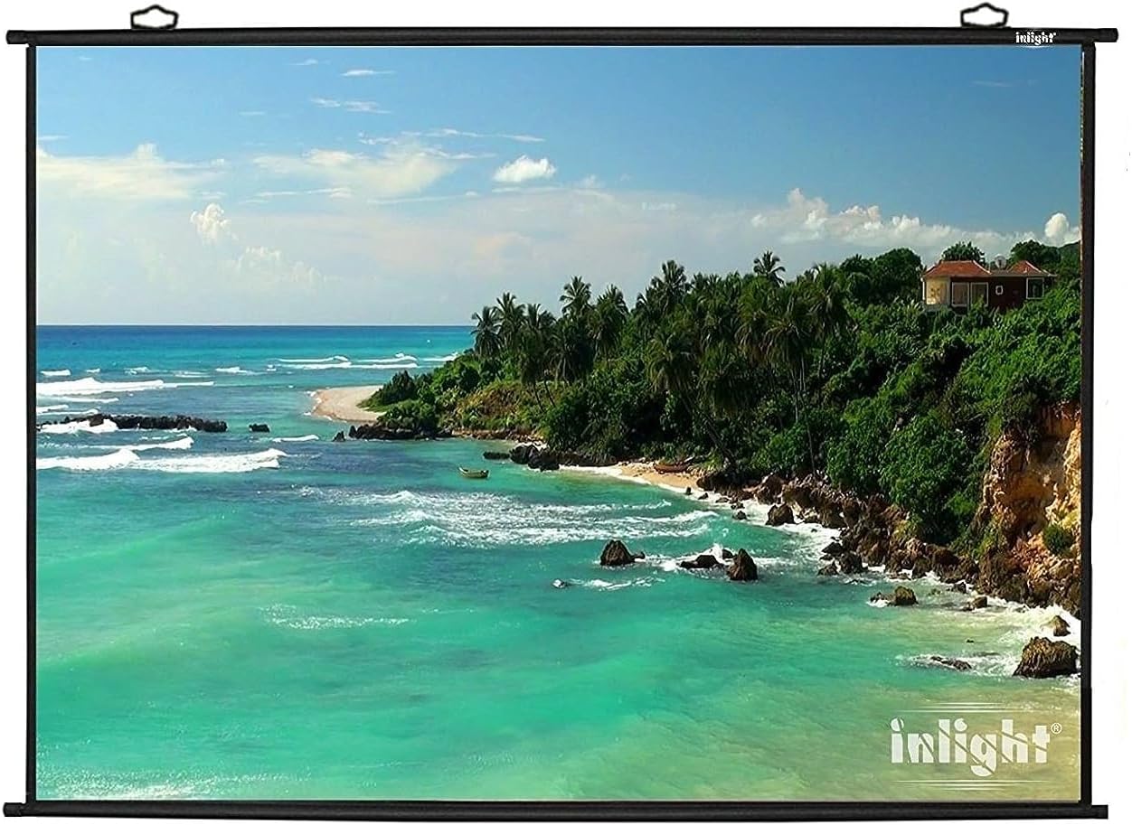 Inlight Map Type Projector Screen, 6 W x 4 H(in Imported HIGH GAIN Fabric A+++++ Grade)