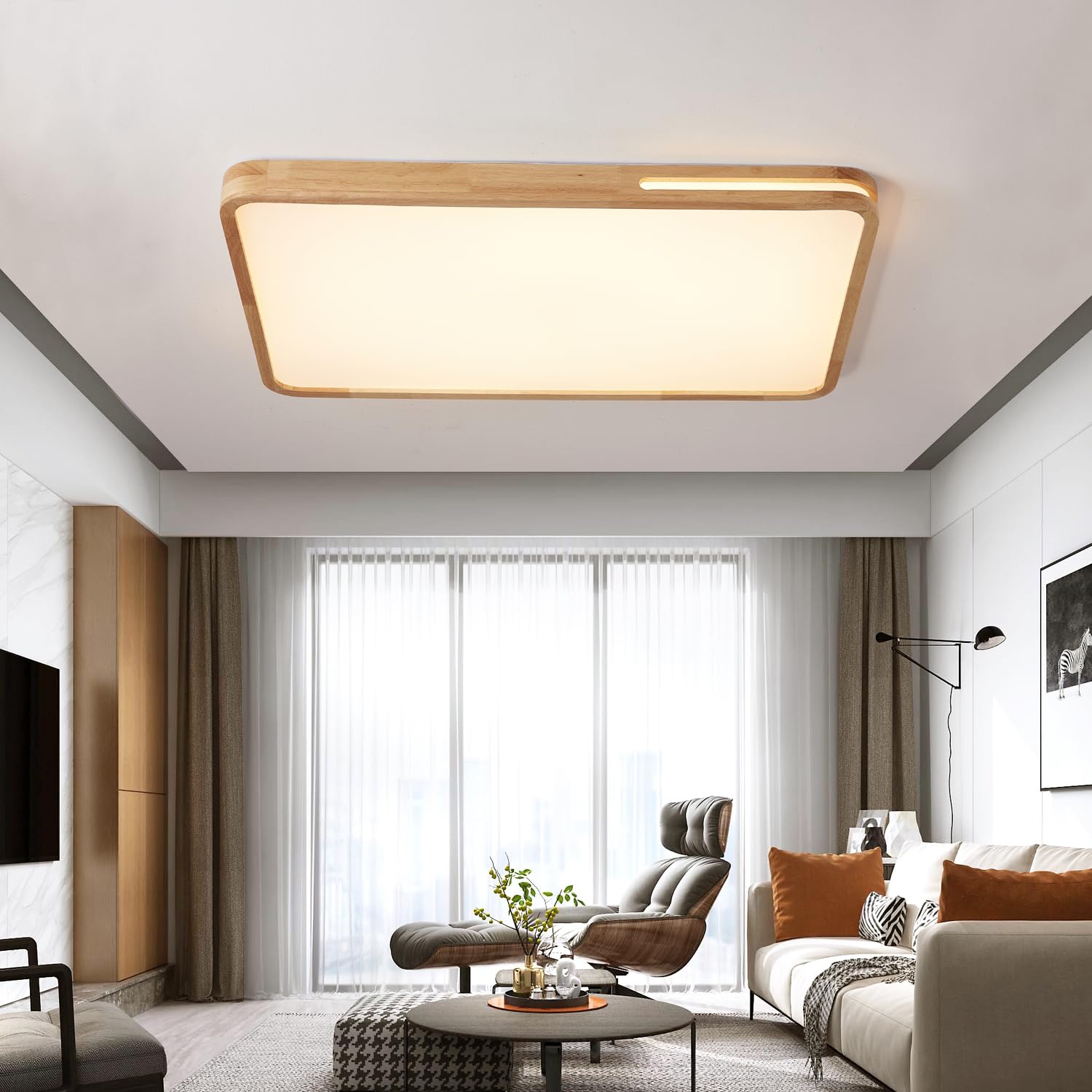 Style Home LED Deckenlampe, 150W Dimmbar Mit Fernbedienung – Rechteckig, 90x60cm, Für Wohnzimmer & Mehr