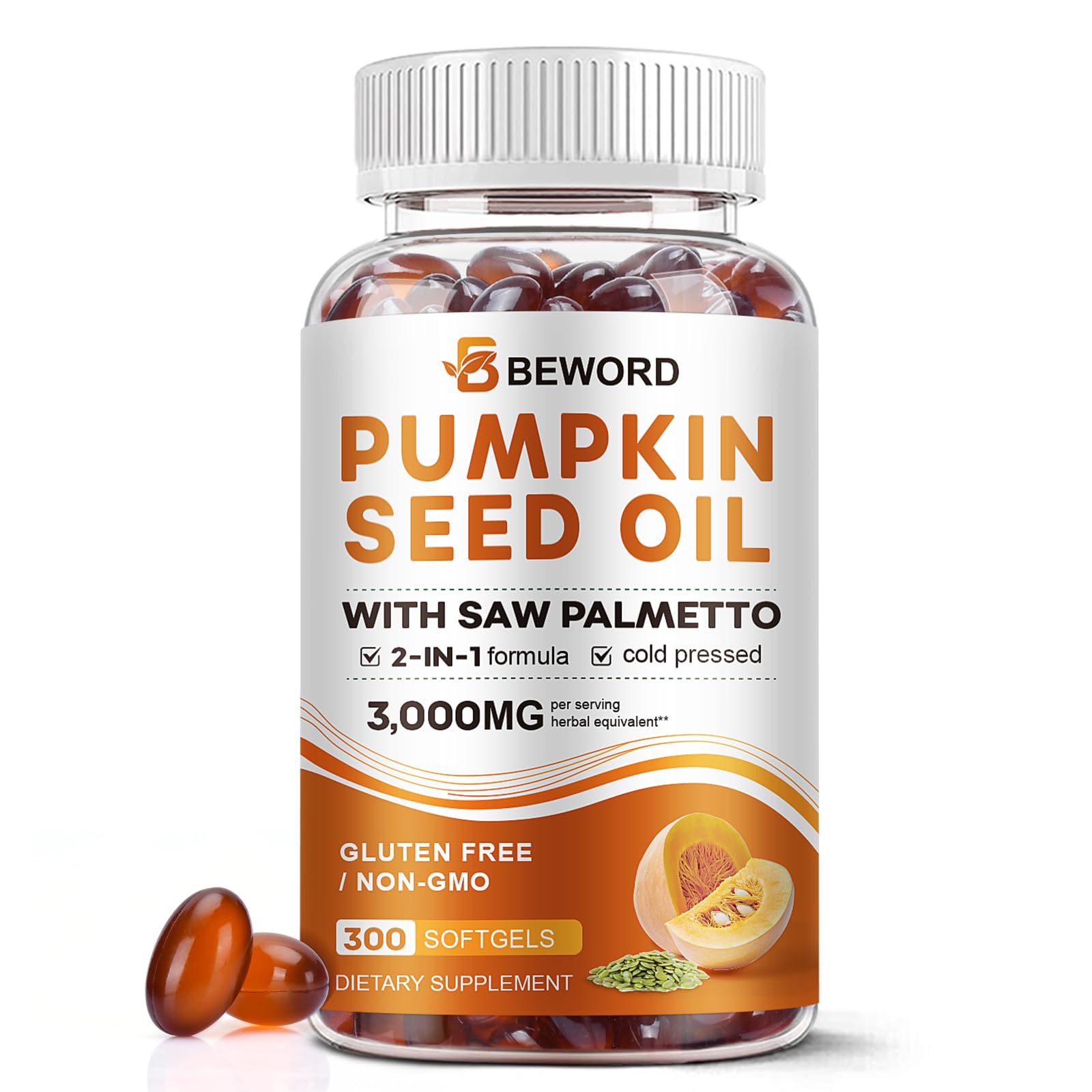 BEWORD Pumpkin Seed Oil with Saw Palmetto
