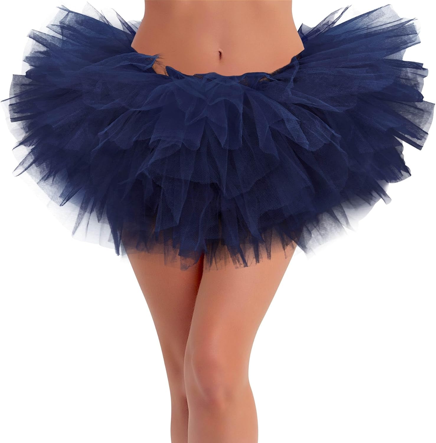 Tutus for Women Adult Tutu Skirts for Women 5 Layers Tulle Skirt Halloween Tutu Womens Tutu Skirt 80s Costumes for Women Navy Blue medium