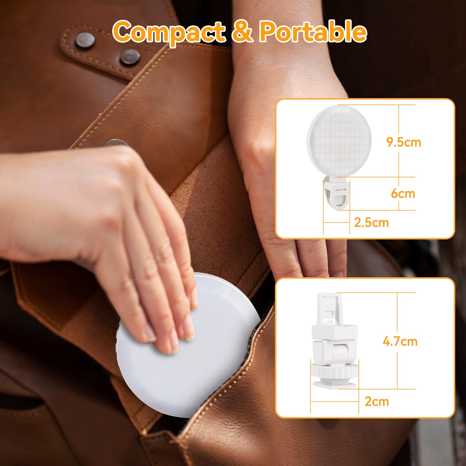 UTEBIT Luce Selfie Telefono a Clip 2500-9000K 3 Modalità Luce,Ring Light Telefono per iPhone/iPad/Laptop/Fotocamera/Fotografia Vlog 3000mAh