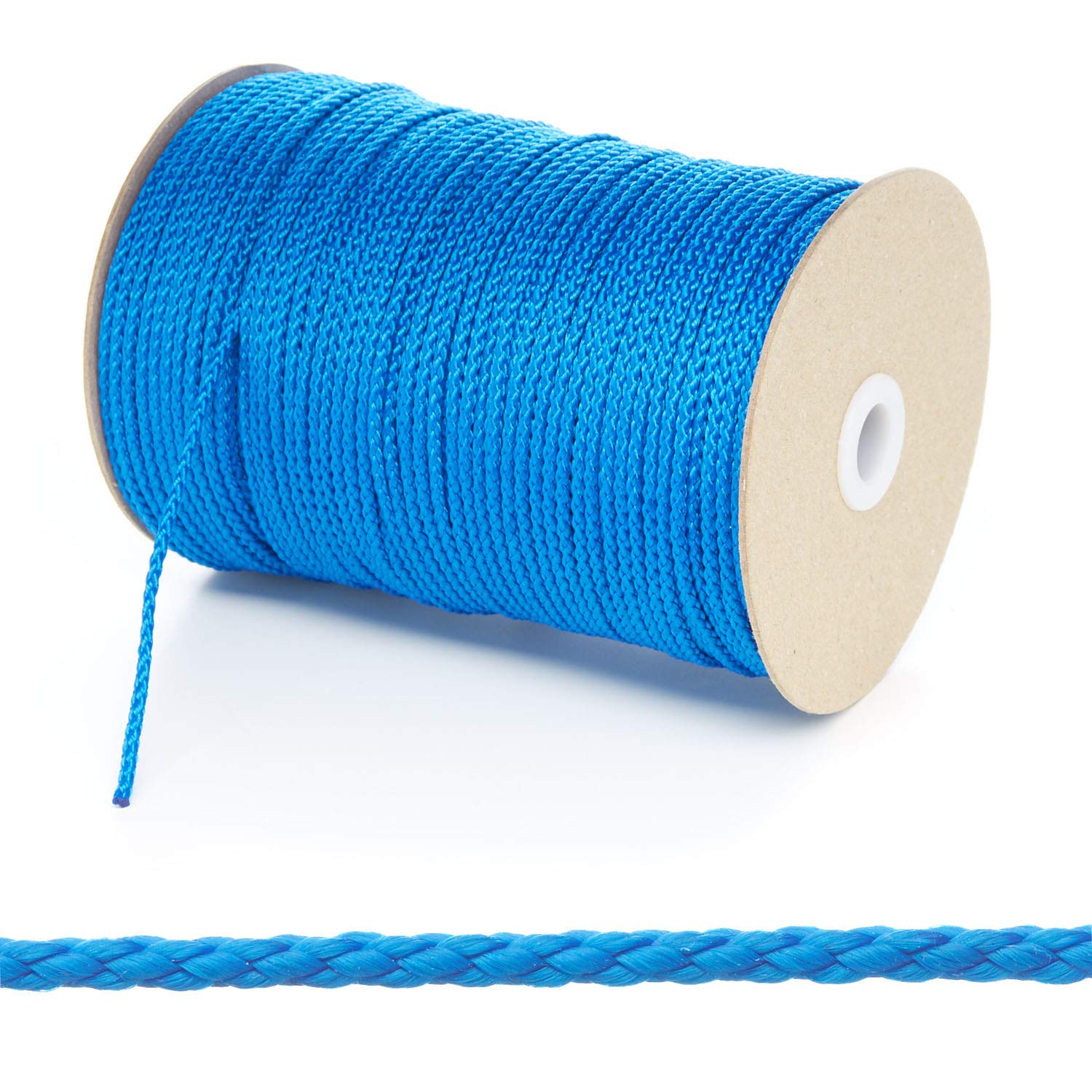 Kalsi Cords 3mm Thin Round Polypropylene Braided Rope Cut Length, Strong & Durable Poly Cord String for Haberdashery, Arts & Crafts, Pulley, DIY Projects (Royal Blue, 5 Metres Cut Length)