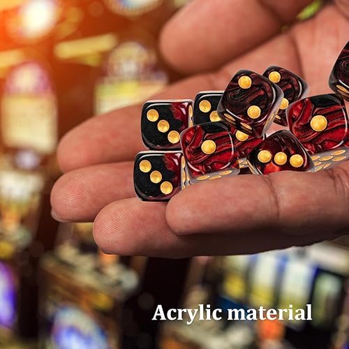 Miniatura 3 de Juegos de dados D6 moteados, dados de seis caras de 0.631 pulgadas, juego de 20 dados poliédricos de plástico, juegos de dados de esquina redonda de